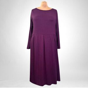 24seven Comfort Apparel Long Sleeve Fit and Flare Plus Size Midi Dress, NWT! 2X